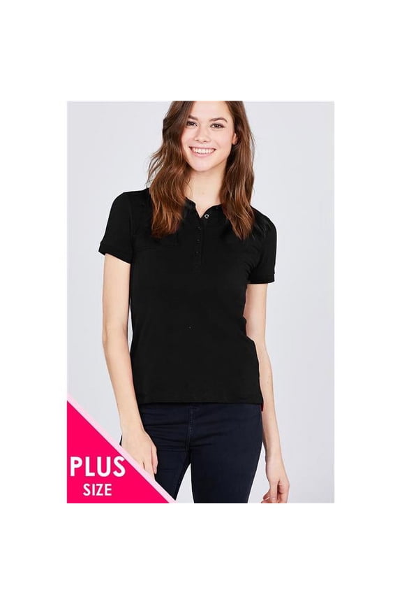 Classic Jersey Spandex Polo Top