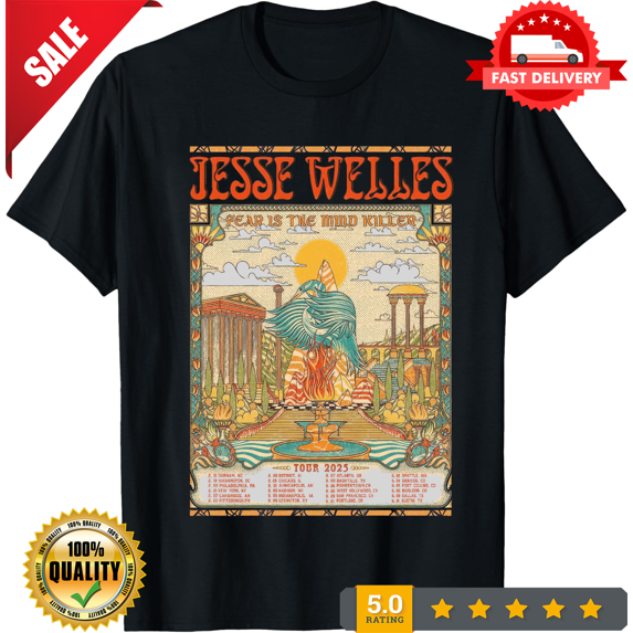 Classic Jesse Welles Fear Is The Mind Tour 2025 T Shirt Size S-5XL, LIMITED EDITION-TH67155