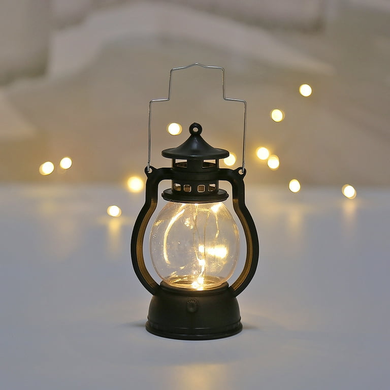 Classic Kerosene Lamps Portable LED Antique Lantern Lights Copper Gold