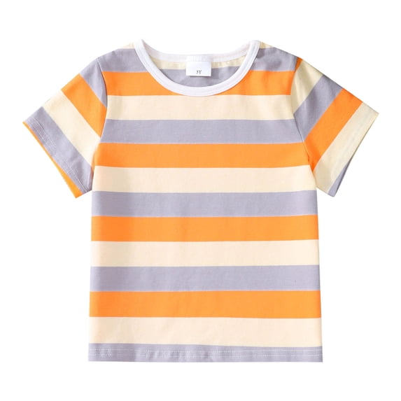 Classic Kids Striped T-Shirt,Short Sleeve,Crew Neck,Boys Girls Cute Summer Tees Casual School Uniform Active Tops Streetwear