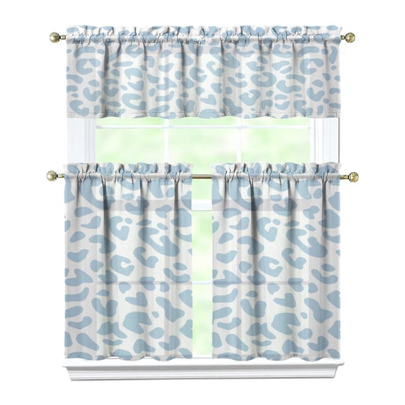 Classic Kitchen Curtains Set Tier and Valance Leopard Cheetah Vintage Tropical Polka Print Pattern with Romantic Spots Design Modern Fashion Abstract Texture Dynamic Aesthetic Cute Cartoon Animal Drap