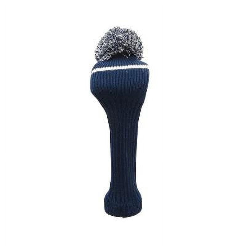 Classic Knit Spandex Pom Pom Golf Headcovers for Drivers, Fairway Woods