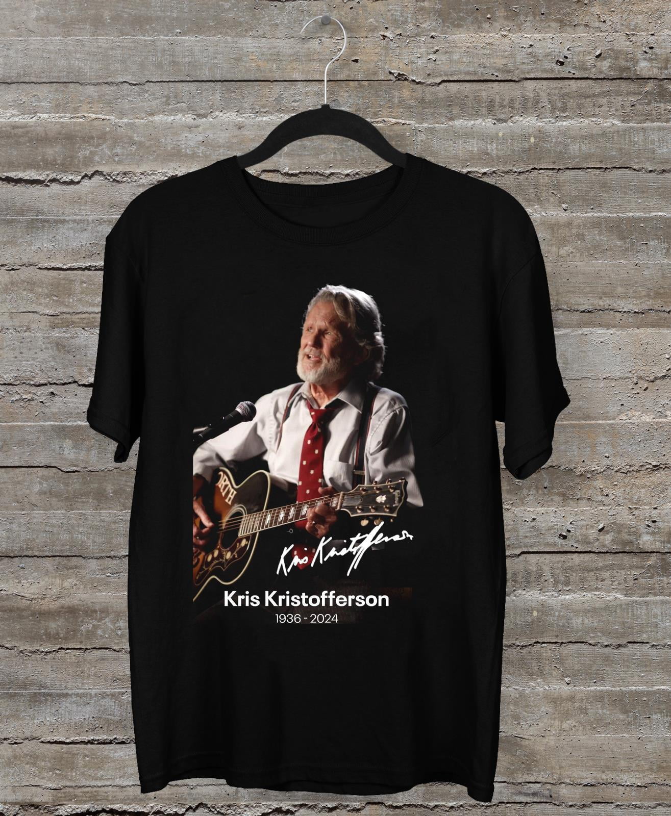 Classic Kris Kristofferson 19362024 Signed Black All Size Shirt OM57