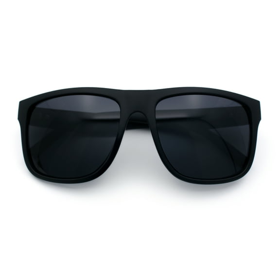 Classic Kush Mens Fancy Sport Horn Rim Plastic Manly Sunglasses Matte Black - Black