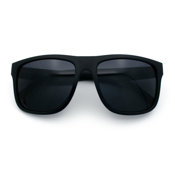 Classic Kush Mens Fancy Sport Horn Rim Plastic Manly Sunglasses Matte Black - Black