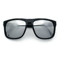 thumbnail image 1 of Classic Kush Mens Fancy Sport Horn Rim Plastic Manly Sunglasses Shiny Black - Silver Mirror, 1 of 8