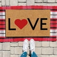thumbnail image 1 of Classic LOVE Heart Door Mat, Red Heart Symbol Lettering, 24x16 Inch, Simple Modern Valentine's Day Entrance Rug, Romantic Couple Gift, Non-Slip Low Profile Welcome Mat for Home, 1 of 4