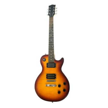 Zenison Classic LP Style Electric Guitar, Exotic Quilted Maple with Smooth Finish, Sunburst Tobacco Pattern