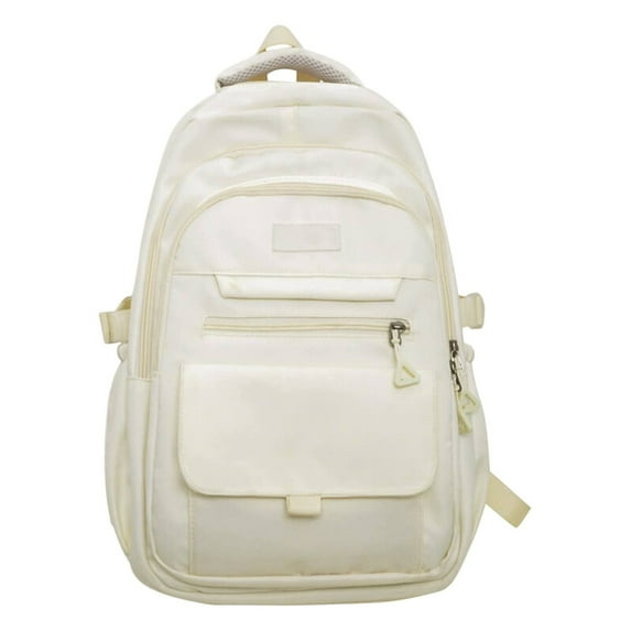 Classic Laptop Backpack,Water-Resistant Pack Bookbag Ruckback with Compartments,12.2x7.08x17.74" Basic Travel Backpack Bookbag,Water Resistant Computer Computer Bag Laptop Notebook,White