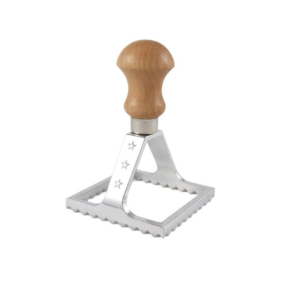 Classic Large Aluminum Square Ravioli Stamp with Fluted EdgeClassic