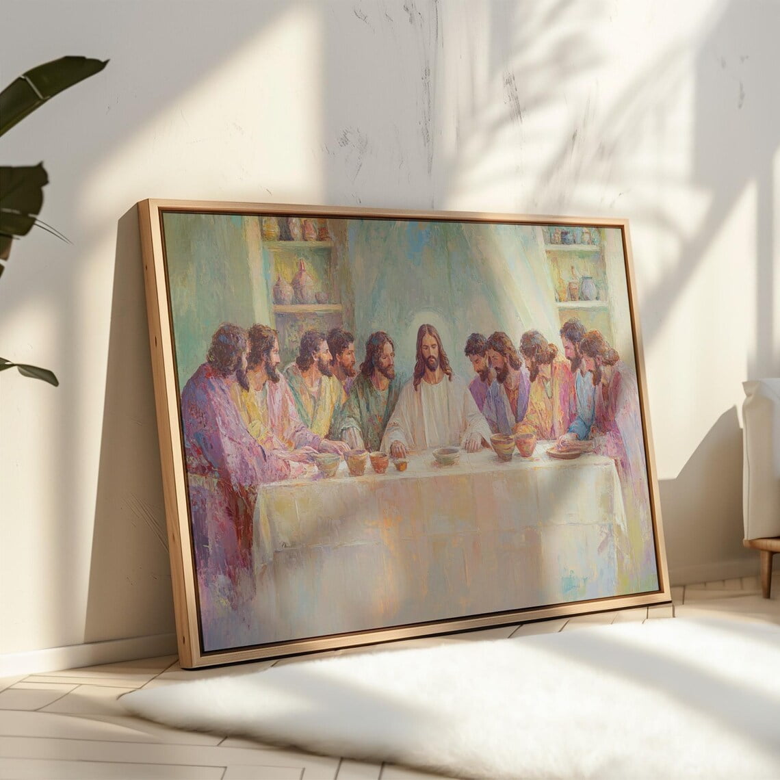 Classic Last Supper Painting Print, Jesus And Disciples Christian Wall ...