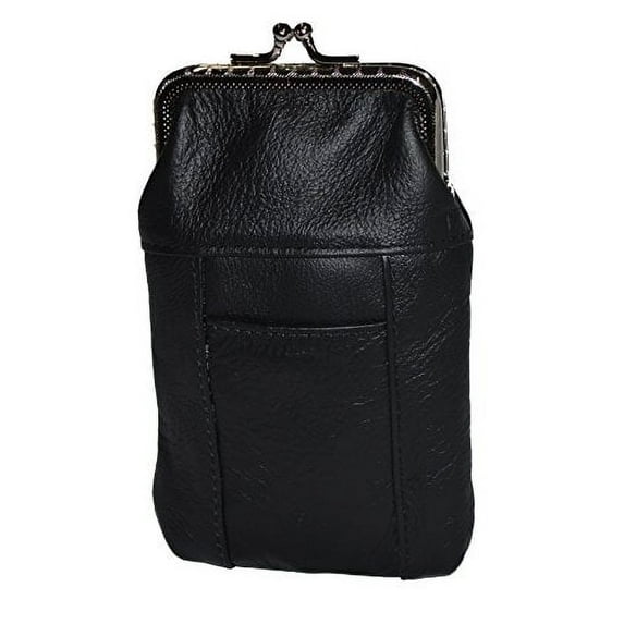 Classic Leather Cigarette Purse with Lighter Holder (Black) ( Kings and 100's)