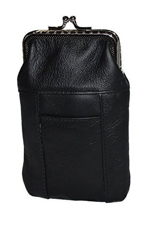 Classic Leather Cigarette Purse with Lighter Holder (Black) ( Kings and 100's)
