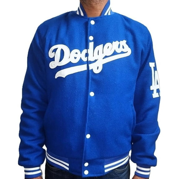 Classic Leather Dodgers Letterman Jacket for Men | LA Jacket (US, Alpha, XX-Large, Regular, Regular, Blue)
