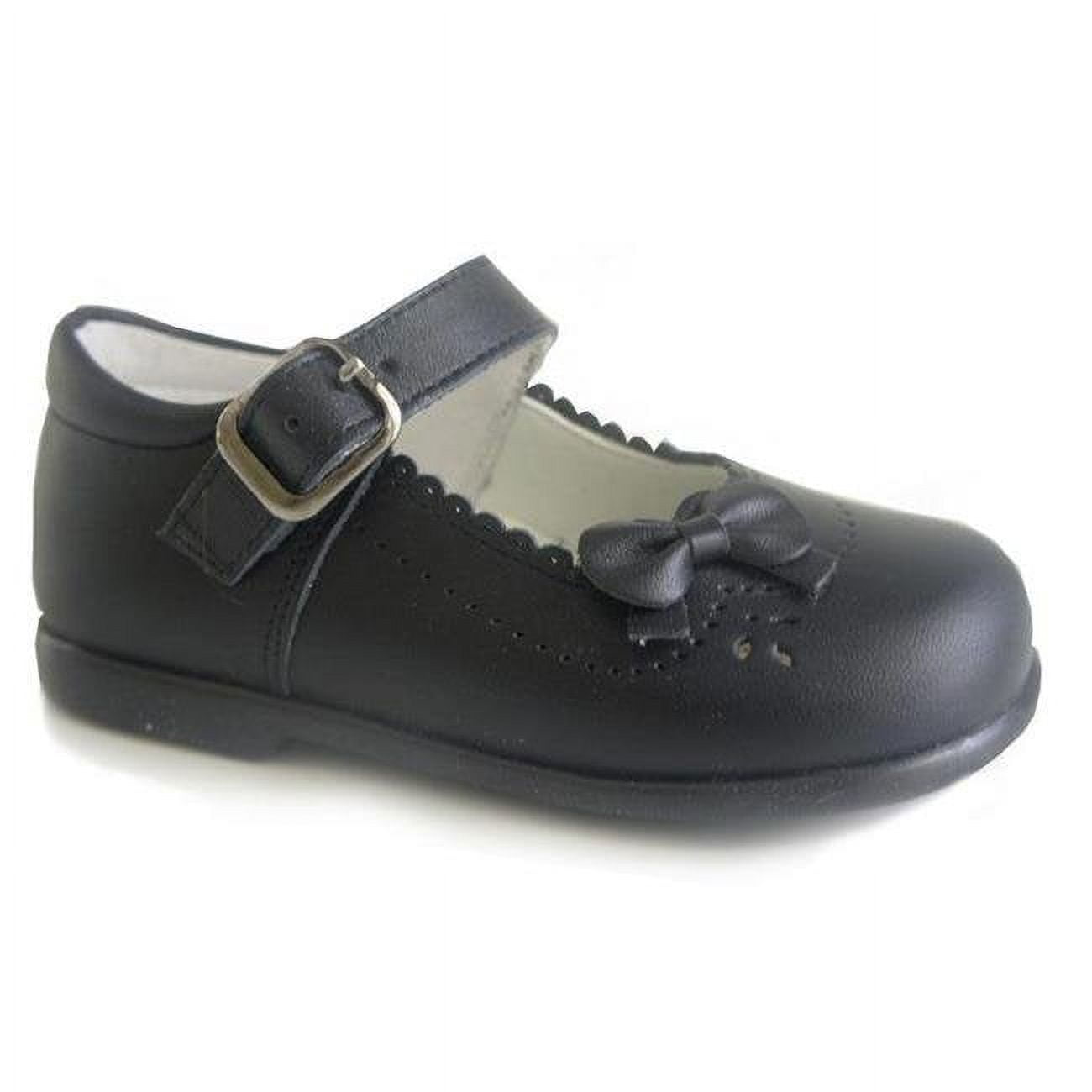 Classic Leather Mary Jane Dark School Shoes for Girls, Navy Blue Size