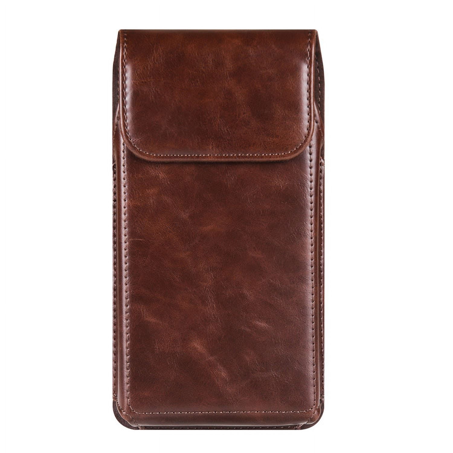 Classic Leather Phone Holster with Belt Loop & Magnetic Closure for Samsung & iPhone
