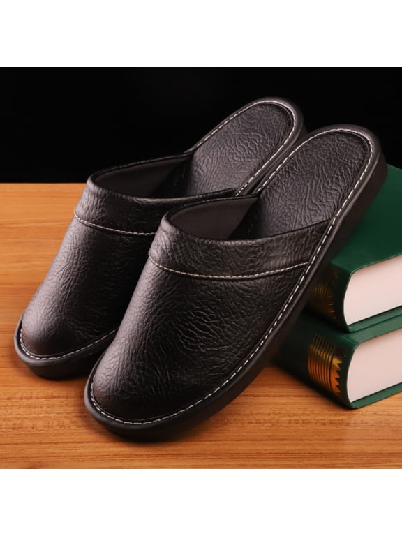 Classic Leather Slippers: Timeless Design, Premium Leather Material, Ideal for Daily Home Use with Exceptional Fit