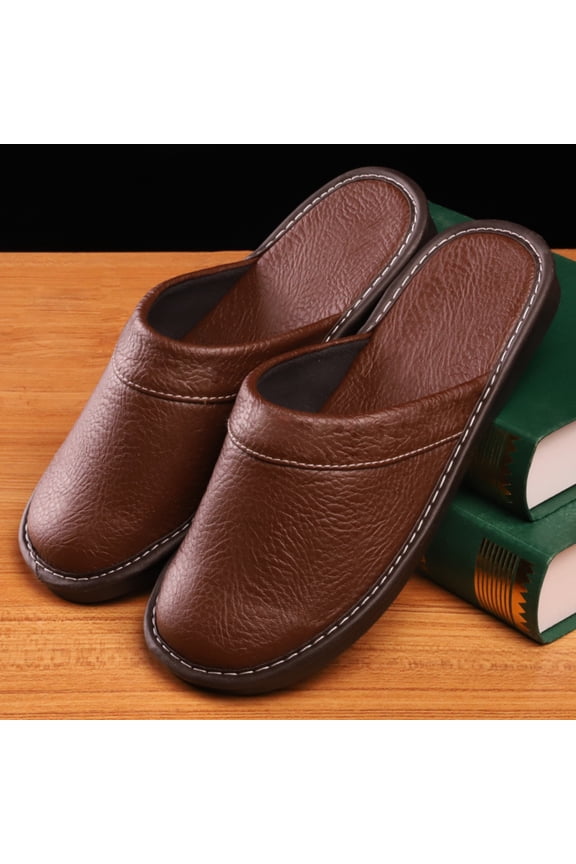 Classic Leather Slippers: Timeless Design, Premium Leather Material, Ideal for Daily Home Use with Exceptional Fit