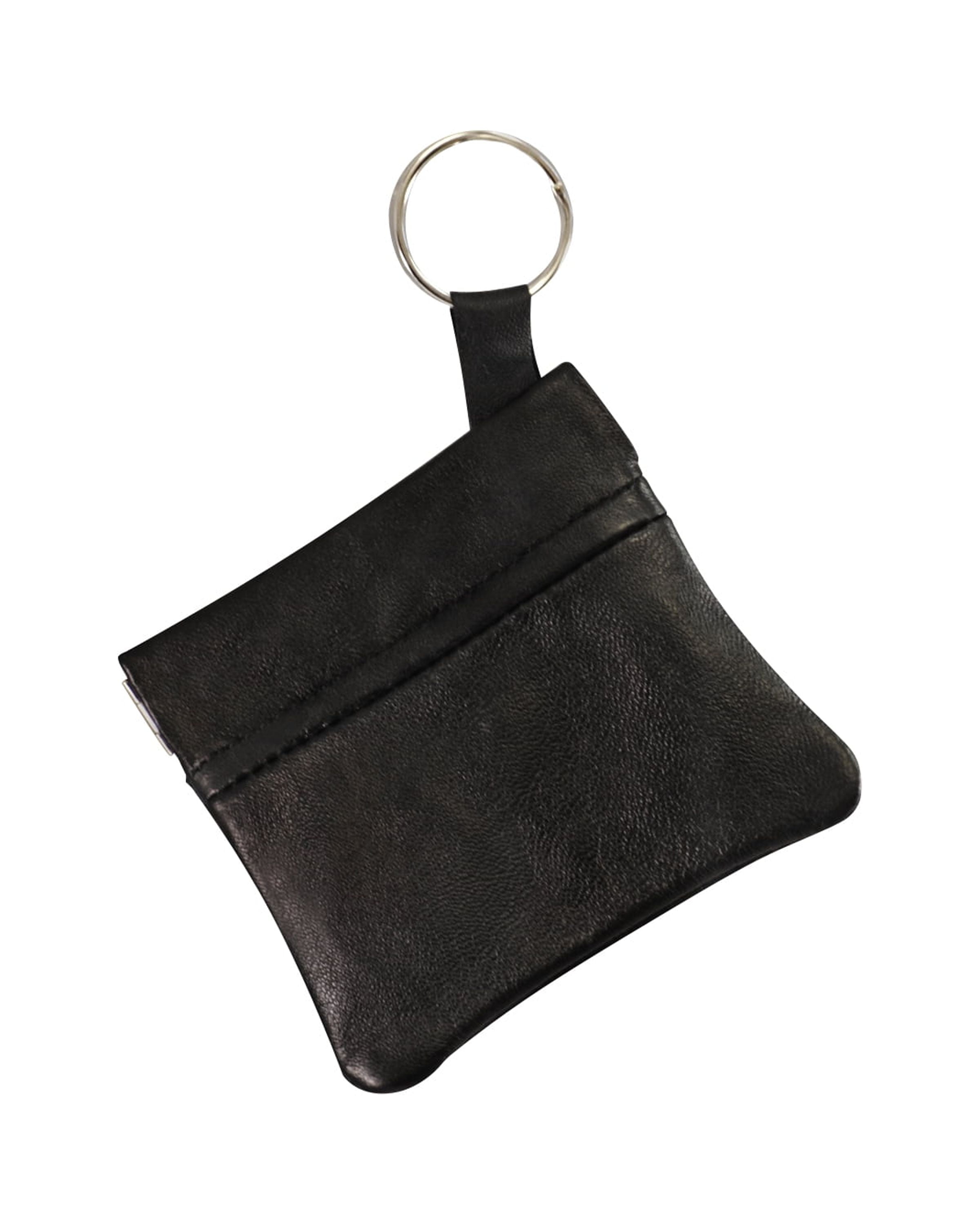Classic Leather Squeeze Coin Purse change Holder For Men, Pouch By