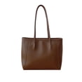 thumbnail image 1 of Classic Leather Tote Bag, Large Capacity Structured Shoulder Bag with Zippered Pocket, Durable Work Travel Handbag, Versatile Everyday Purse for Professional Women, 1 of 6