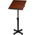 thumbnail image 1 of Classic Lectern Podium Stand, Height Adjustable Church Classroom Lecture, Portable Presentation Concert Podium, Multi-Function Reading or Laptop Desk with Edge Stopper, Brown (Brown), 1 of 17