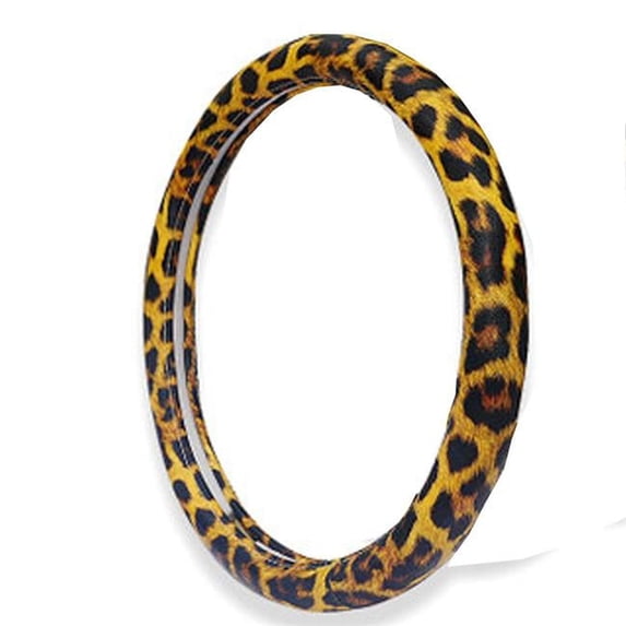 Classic Leopard Design Girl Steering Wheel Cover, Noble Imperial Gold