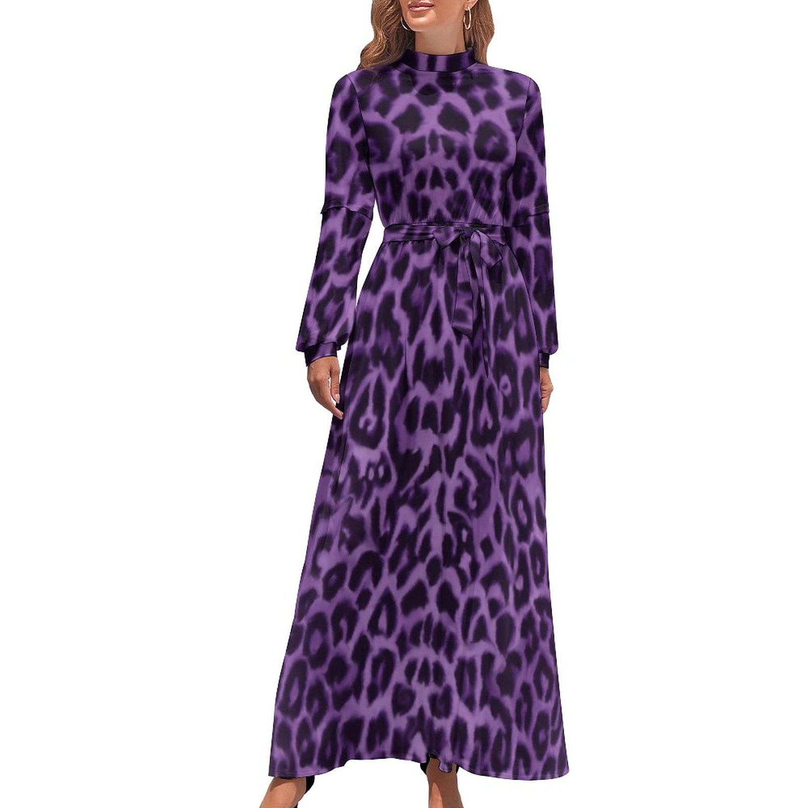 Long Sleeve Animal Print Dress main image 0