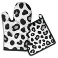 thumbnail image 1 of Classic Leopard Print Kitchen Oven Mitt and Pot Holder Sets 2 Pcs for Baking, Cooking and Grilling, Heat Resistant Up To 392 °F, 1 of 7