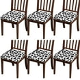thumbnail image 1 of Classic Leopard Print Seat Covers for Dining Room Chairs Set Of 6,Stretch Printed Washable Chair Seat Cover with Elastic Ties and Button,Removable Waterproof Couch Cushion Covers, 1 of 6