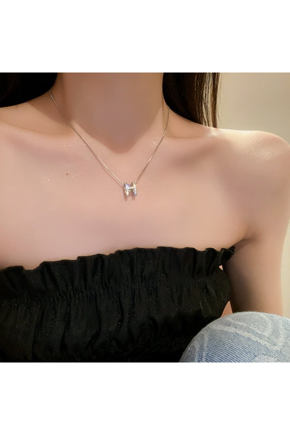Classic Letter Design 925 Sterling Silver Chain Necklace for Women Gift…