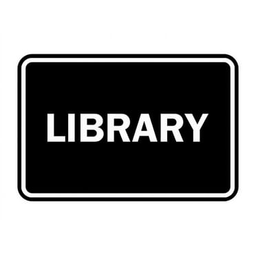 Classic Library Sign (Black) - Small