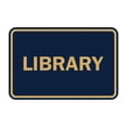 thumbnail image 1 of Classic Library Sign (Navy Blue/Gold) - Large, 1 of 1