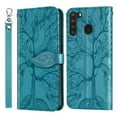 thumbnail image 1 of Classic Life Tree Pattern Case for SAMSUNG Galaxy A21 (6.5 Inch) - Slim Fit Lightweight Flip Case with Strap & Card Holder, Protective Folio Stand Phone Cover (Blue), 1 of 9