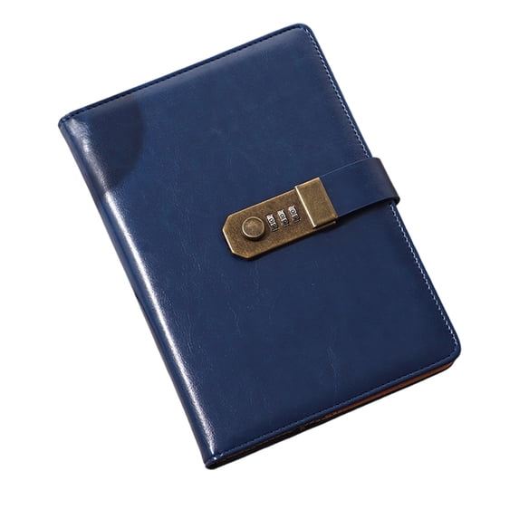 Classic Lined Hardcover Notebook with Lock for Writing Journaling Sketching A5 Password Dark Blue