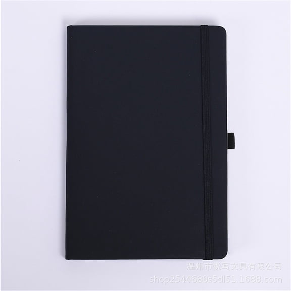 Classic Lined Writing Notebook for Note Taking and Journaling, Hardcover with Elastic Closure, 200 Pages, 5.71" x 8.27", Black