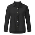 thumbnail image 1 of Classic Linen Cotton Shirt for Women Soft Button Down Top Everyday Essential Black XXXXL, 1 of 9
