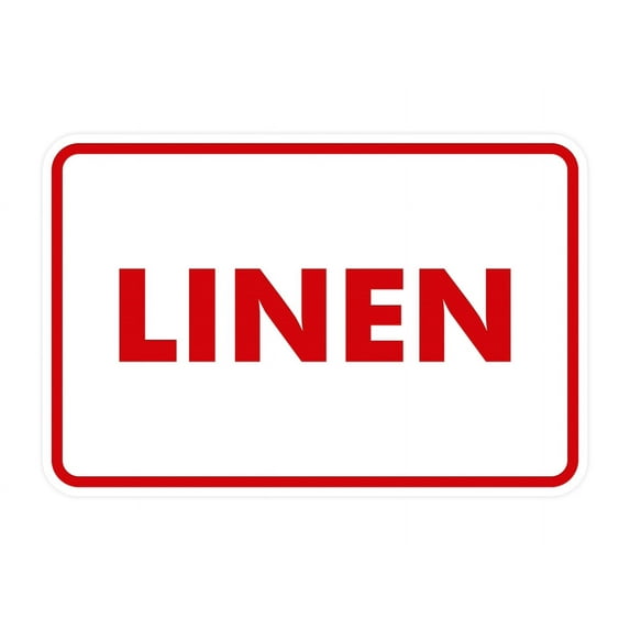 Classic Linen Sign (White/Red) - Large