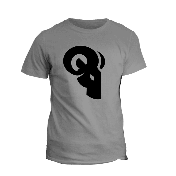 Classic Logo T-Shirt by Ram Advantage – Ultra Soft 60/40 Sueded Blend Fabric - Heather Gray