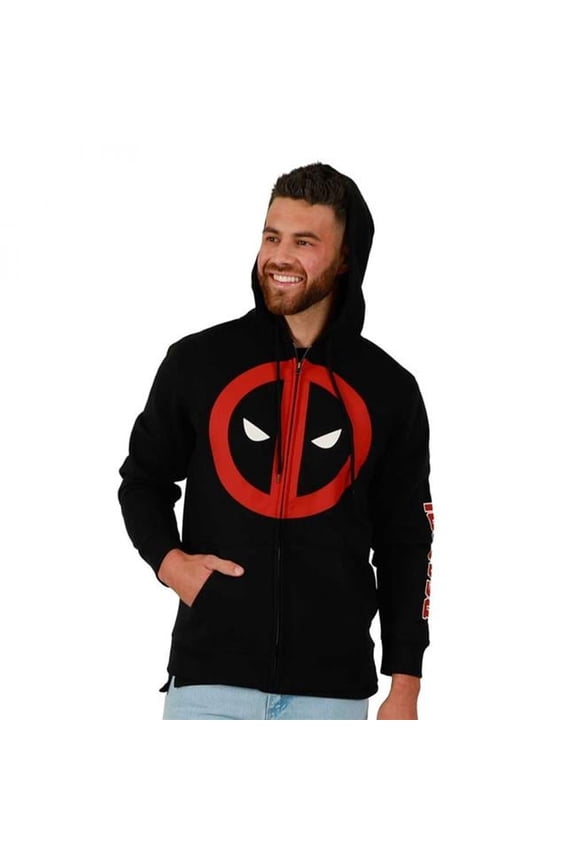 Classic Logo Zip-Up Hoodie with Sleeve Print - Large