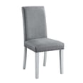 thumbnail image 1 of Classic Look Side Chairs 4pc Set Gray Fabric Antique White Finish Wood Frame Dining Furniture, 1 of 6