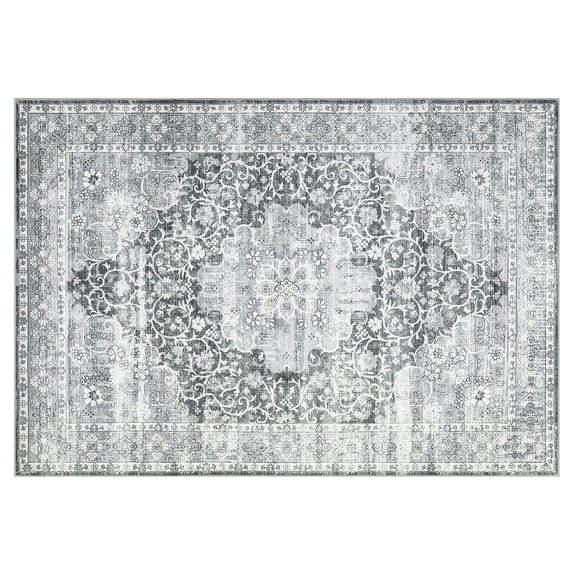 Classic Low Pile Rug – Washable Foldable Non-Slip Carpet for Living ...