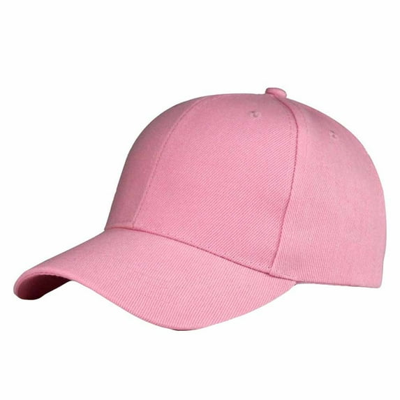 Classic Low Profile Solid Color Baseball Cap, Unisex Fitted Cotton Blend Hat, Casual Plain Baseball Cap for Men and Women Daily Wear and Outfits - Pink