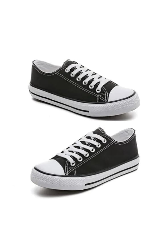 Classic Low-Top Canvas Sneakers – Casual Lace-Up Skate Shoes for Everyday Wear