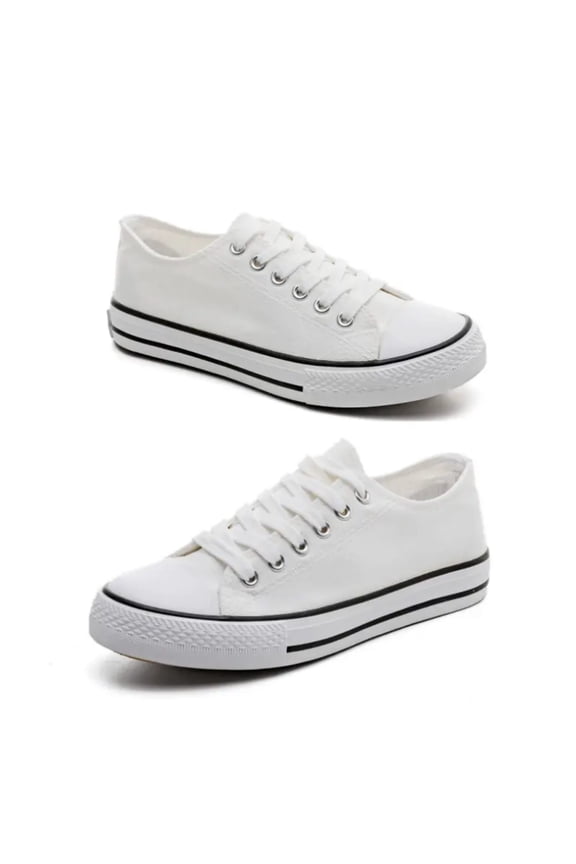 Classic Low-Top Canvas Sneakers – Casual Lace-Up Skate Shoes for Everyday Wear