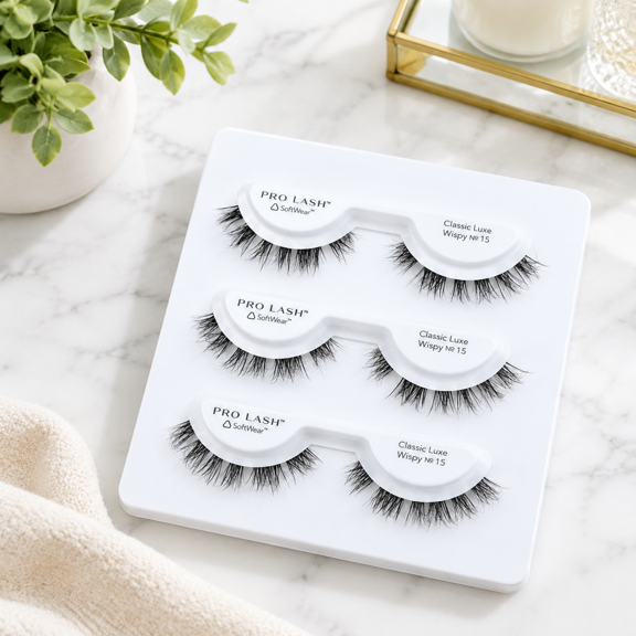 Classic Luxe Wispy No. 15 Softwear False Eyelash Clusters, Black