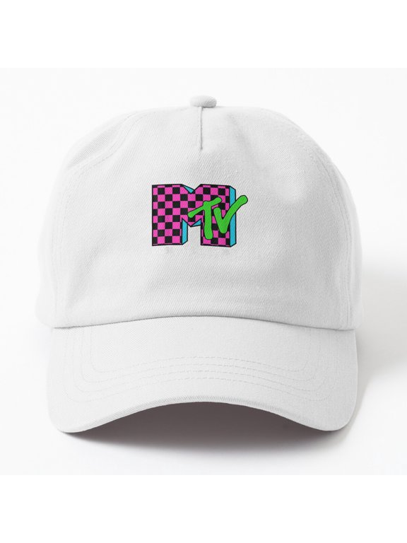 Classic M Logo Checker Baseball Cap, Retro Graphic Design