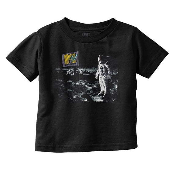 Classic MTV Logo Moon Man Space Flag Toddler Boy Girl T Shirt Infant Toddler Brisco Brands 24M