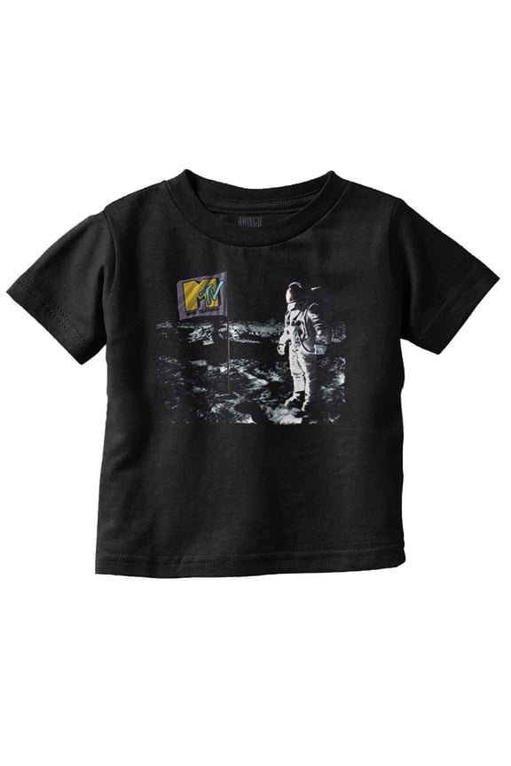 Classic MTV Logo Moon Man Space Flag Toddler Boy Girl T Shirt Infant Toddler Brisco Brands 24M