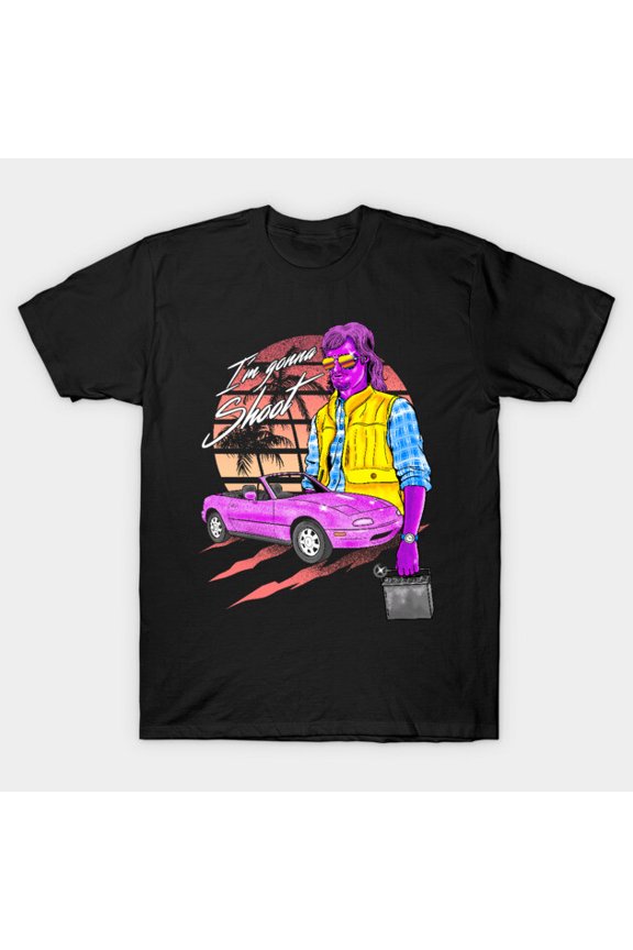 Classic MacGruber Synthwave Retro Action Movie Parody Outrun Laser Unisex T-Shirt, up to size 3XL.