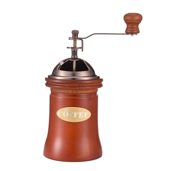 Classic Manual Coffee Grinder W/Wood Base Hand Crank Coffee Bean Mill Tool
